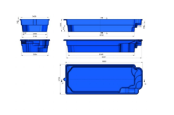 Fibreglass Pre-Fab Swimming Pool – Houston – Blue